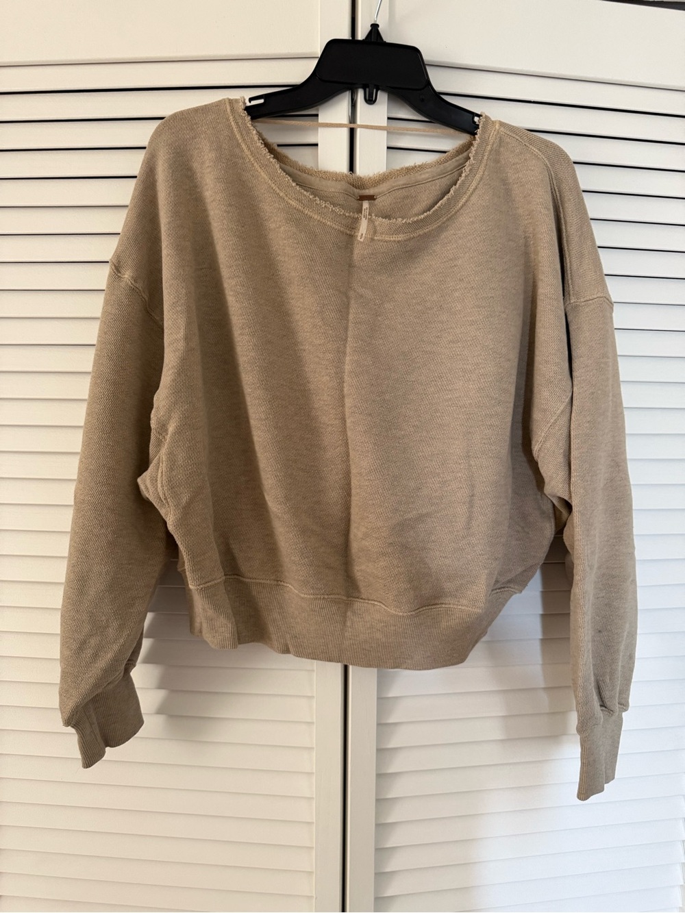 Free People Off-the-Shoulder Sweater in Beige